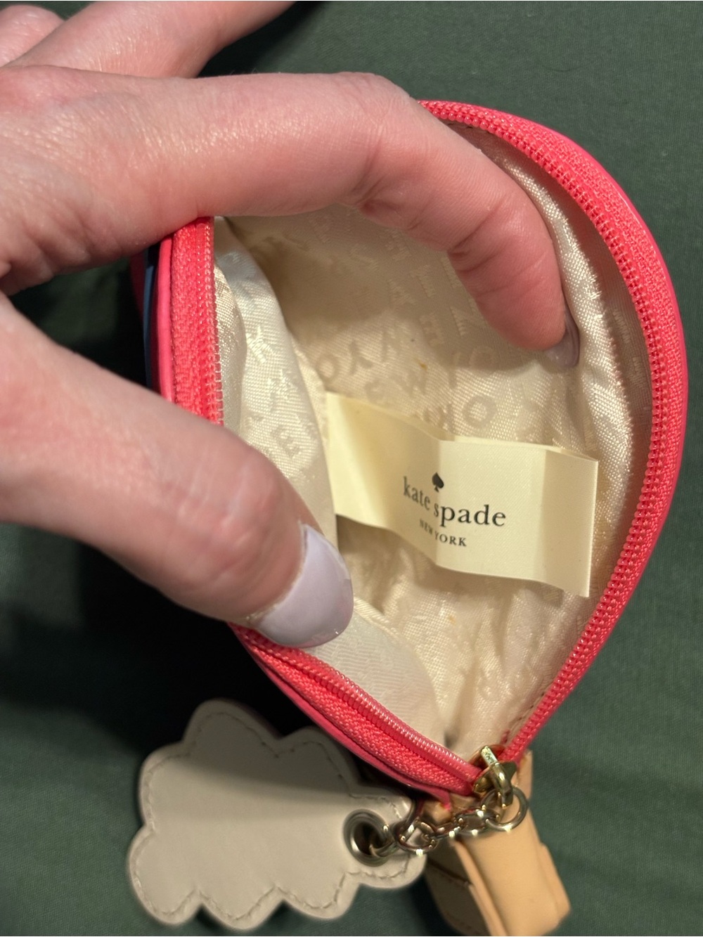kate spade Hot Air Balloon Coin Purse - Pink, Blue, Lilac, Tan 100% leather RARE - Picture 12 of 14